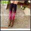 Japanese winter thick soft vertical stripes twist high leg warmers,colour gradient knitting warm heaps sox boots