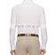 High quality spring and summer classic style shallow collar white crepe striped cotton long-sleeved shirt