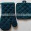 cheap green oven gloves and pot holders with 100% cotton fabric