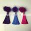 Hand made real mink fur brooch with tassel wholesale factory price