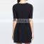 CHEFON Pleated skirt fit and flare stretch wool crepe latest casual dress designs