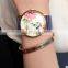 Women Quartz Watch Top Fashion Flower Female Clock Newly Design Simple Lady Dress PU Leather watch