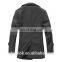 Custom logo Men's melton wool coat double collar design winter trench long coat