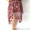 2013 Summer Fashion Art Print Elephant in Red Rayon Women Ladies Skirt .