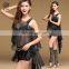 T-5162 Hot sexy shiny fabric stage belly dance costume tank top and skirt suit