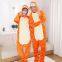 Tigger Cartoon Flannel Conjoined Polyester Couple Pajamas