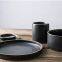 Matt Figuline Black Color 450 ml Ceramic Mug and plate set