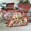 Wood Burning Corten Steel Outdoor Fire Pit With Wood Log Storage