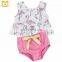 Little Girls Posh Flower Sleeveless Tops+ Pants Bathing Suits Two Piece Baby Girl Swimwear Swimsuit