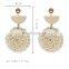 Women knit rattan Earrings Girl Ladies retro style pendant erring fringe pearl Dangle Drop Earings Brincos Jewelry