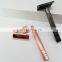 Well Priced High quality Female Matte Rose Gold groooming stainless steel safety razor shaver For Hot Sale