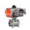 COVNA 2 Way 3 PCS 1000 WOG 304 Stainless Steel Air Control Ball Valve Pneumatic Actuated Ball Valve with Limit Switch
