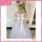 White cartoon long bubble dress girl dress with flower girl dress kid clothes