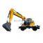 China wheel excavator 15t hydraulic mobile wheeled excavator SY155W cheap price