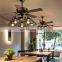 Electric Fans Manufacturer OEM Vintage Decorative Lighting Remote Control 48 Inch Ceiling Fan With E27 Pendant Light