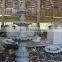 Outdoor white granite garden fountain