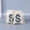 Large Black White Dust Bag Custom Drawstring Gift Bag for Packaging Handbag Luxury