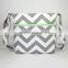 Gray White Zig Zag Chevron Canvas Messenger Bag Small Women Messenger Bag