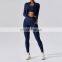Custom Logo Free Match Fitness Clothing Butt Lift Leggings Full Zip Jacket Gym ActiveWear 4Piece Workout Yoga Suit Set For women