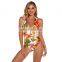 High Quality Ladies Sexy Swimsuit Bikini One Piece Floral Swimwear Bathing Suits For Women Beachwear