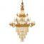 European Custom Hotel Living Room Antique Brass Candle Full Copper Large Chandelier Light