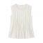 New women's summer doll shirt, round neck sleeveless top