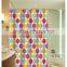 2016 new design high quality waterproof polyester red bubble printed shoer curtain for hotel family