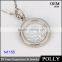 925 silver artificial diamond round ring pendant for women large sterling silver pendant