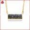 Black Quartz Drusy Long Boho Necklace Druzy Bar Necklace in Gold                        
                                                Quality Choice