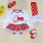 2015 baby long sleeve clothes baby rompers tutu dress +head band +legwarmers and shoes girls christmas clothing sets SK-17