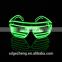 wholesale fancy led sunglasses with flashlight yellow sky blue, lime green ice blue pink el glasses