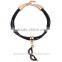 New Designs Korean Fashion Gold Mask Black Leather Cords Hook Women Bracelet
