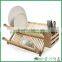 Fuboo Foldable Bamboo dish rack 2 tier dish drainer with utensil holder