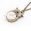 Child style Simple Round Antique Bronze Round Pocket Watch Necklace Pendant Owl Necklace Watch
