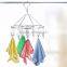 Laundry Clothesline Hanging Rack for Drying Clothing Set of 18 Stainless Steel Clothespins Round and foldable steel hanger