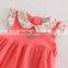 (H4980) red 18M-6Y nova baby girls summer short sleeve dress embroiderd fashion my little girl dress wholesale kids clothes