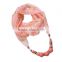 Gold line dubai scarf with large Acrylic beads chain for women