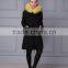 Brand fashion womens genuine fox fur lining parka with raccoon fur hood
