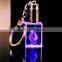 Beautiful 3d laser Crystal Keychain for Souvenir or Holiday Gifts