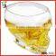 450ml liquor/ wine glass skull glass bottle with cork