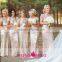 Elegant Mermaid Backless Short Sleeves Sequins Bridesmaid Dress Maid of Honor Dress B01