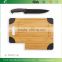 TFGJ014 Bamboo Kitchen Chopping Block with knife inserted and silicone cover