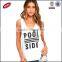 Summer 100% Cotton Sexy Singlets Women Ivory Tank Top