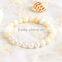 Wholesale Auspicious Buddhism style hand chain alloy horse with white pearl jewelry bead Giant clam bracelet
