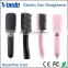 Electric LCD Temperature Hot Hair Straightener Hair Brush (Black And Pink)