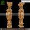Luxry yellow marbe roman pillar with four lady statues
