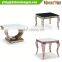 Gold finish 4 legged glass modern side table