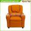 Contemporary Orange Vinyl Kids Recliner With Cup Holder and Headrest