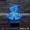 2017 Amazing Romantic night 3d led lamp wholesale night light bases