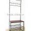 Metal Wood Entryway Bench Storage standing Hallway Umbrella Hat coat Shoe rack
